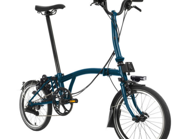 Velo pliant Brompton C Line Explore - Guidon M - Batterie, Ocean blue/ Ocean blue, Sans, Standard