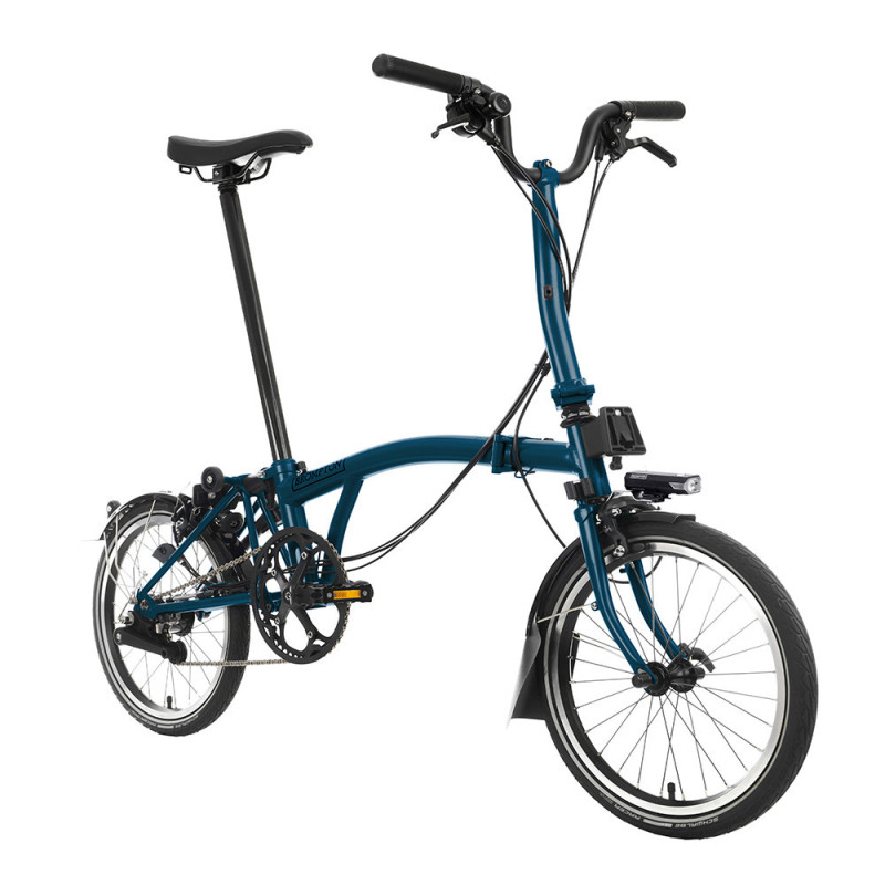 Velo pliant Brompton C Line Explore - Guidon M - Batterie, Ocean blue/ Ocean blue, Sans, Standard