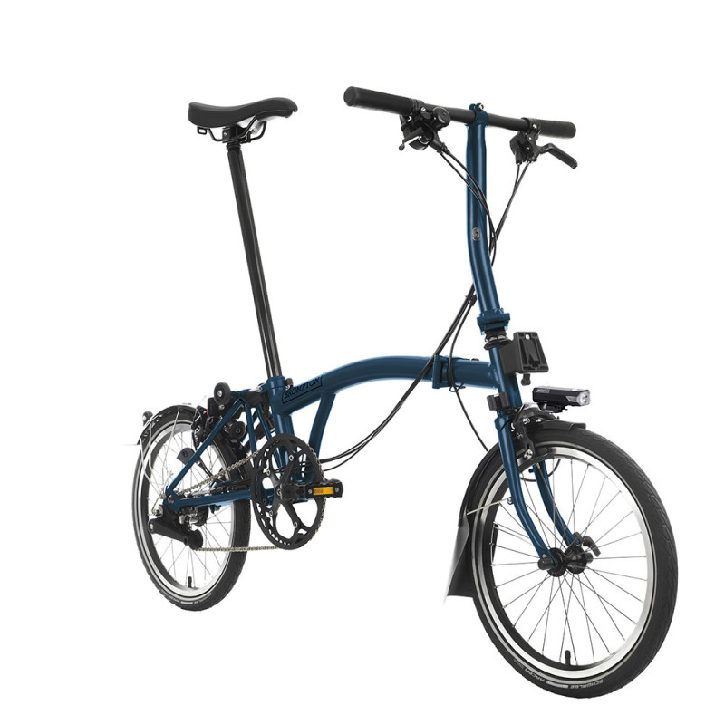 Velo pliant Brompton C Line Explore - Guidon S - Batterie, Ocean blue/ Ocean blue, Sans, Standard