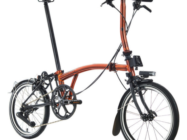 Vélo pliant Brompton P Line Explore 12 vitesses - Guidon S - Flame Lacquer, Sans, Standard
