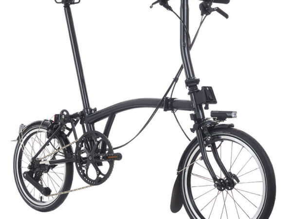 Vélo pliant Brompton P Line Explore 12 vitesses - Guidon S - Midnight Black, Sans, Télescopique