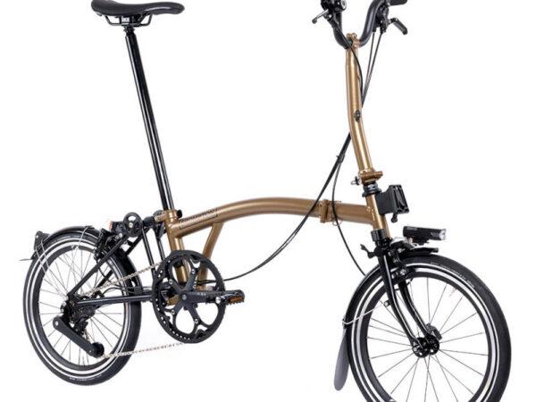 Vélo pliant Brompton P Line Urban 4 vitesses - Guidon M - 54 dents, Bronze Sky, Sans, Standard