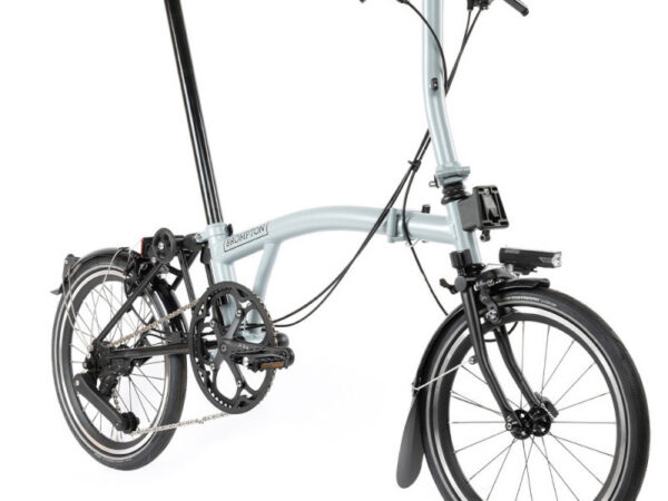 Vélo pliant Brompton P Line Urban 4 vitesses - Guidon S - 54 dents, Lunar Ice, Sans, Standard