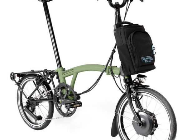 Vélo pliant électrique Brompton Electric C Line Explore 12 vitesses - Guidon M - Avec, Matcha Green, Télescopique