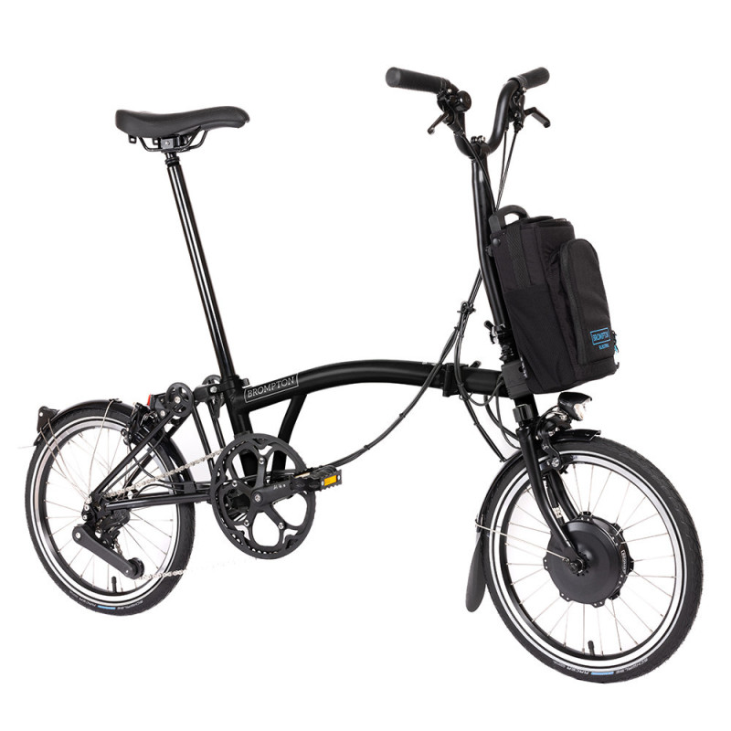 Vélo pliant électrique Brompton Electric C Line Explore 12 vitesses - Guidon M - Matt Black, Sans, Standard