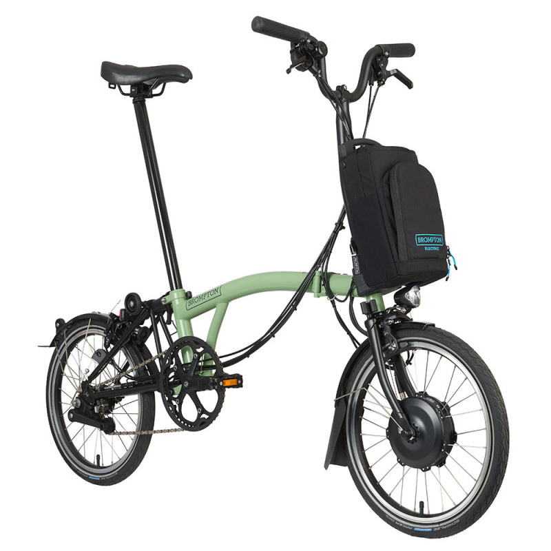 Vélo pliant électrique Brompton Electric C Line Explore - 6 vitesses (2023) - Matcha Green, Medium (type M)