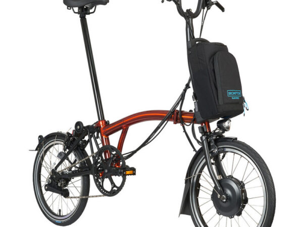 Vélo pliant électrique Brompton Electric C Line Explore - 6 vitesses (2023) - Flame Lacquer, Medium (type M)