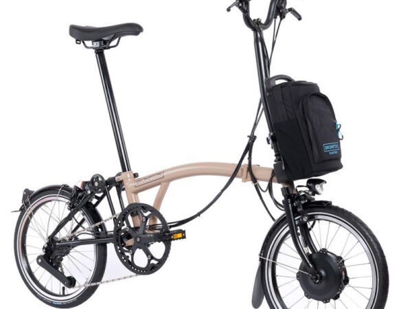 Vélo pliant électrique Brompton Electric C Line Urban 4 vitesses - Guidon H - Dune Sand, Sans, Standard