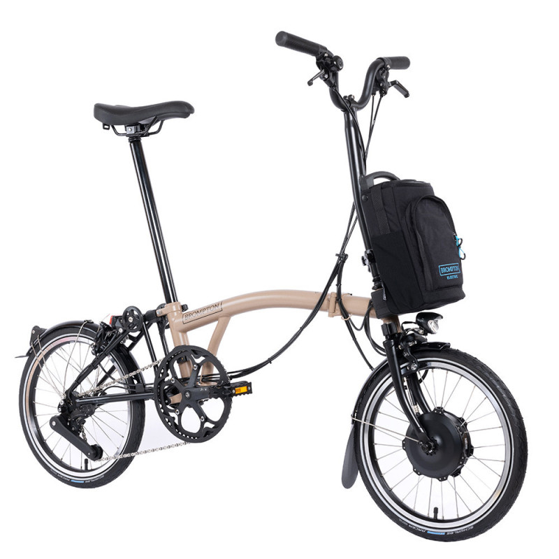 Vélo pliant électrique Brompton Electric C Line Urban 4 vitesses - Guidon H - Dune Sand, Sans, Standard