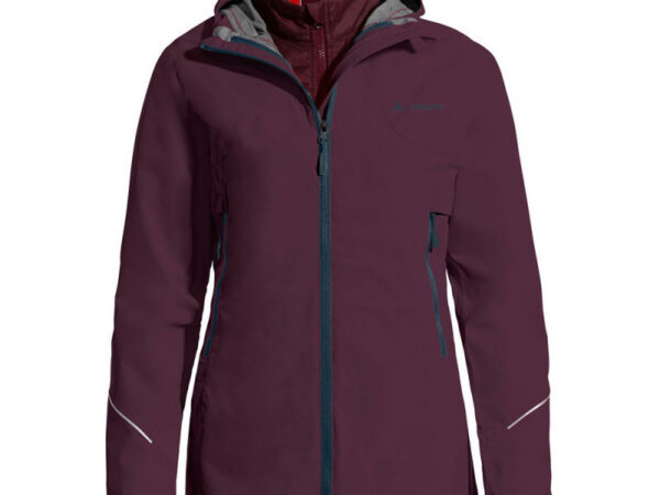 Veste vélo femme Vaude Yaras 3in1 - cassis ou dark sea uni (2022)