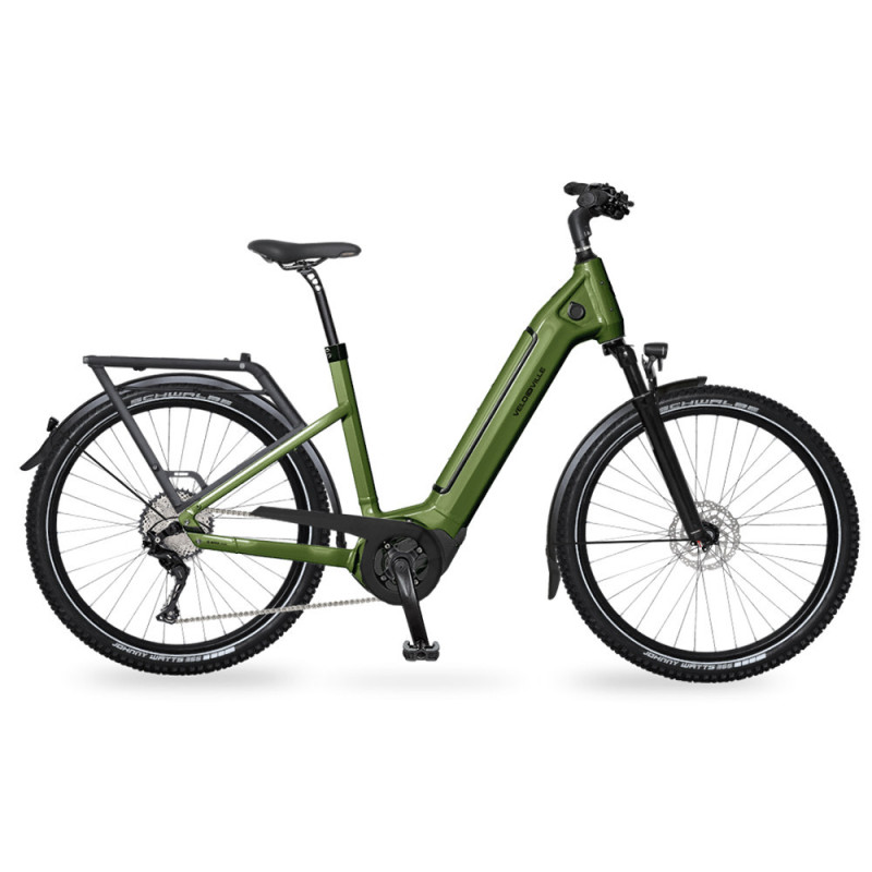 VTC électrique VELO DE VILLE SEB 890 Action - Sunrace 9V - 500 Wh, Non, Olive Green